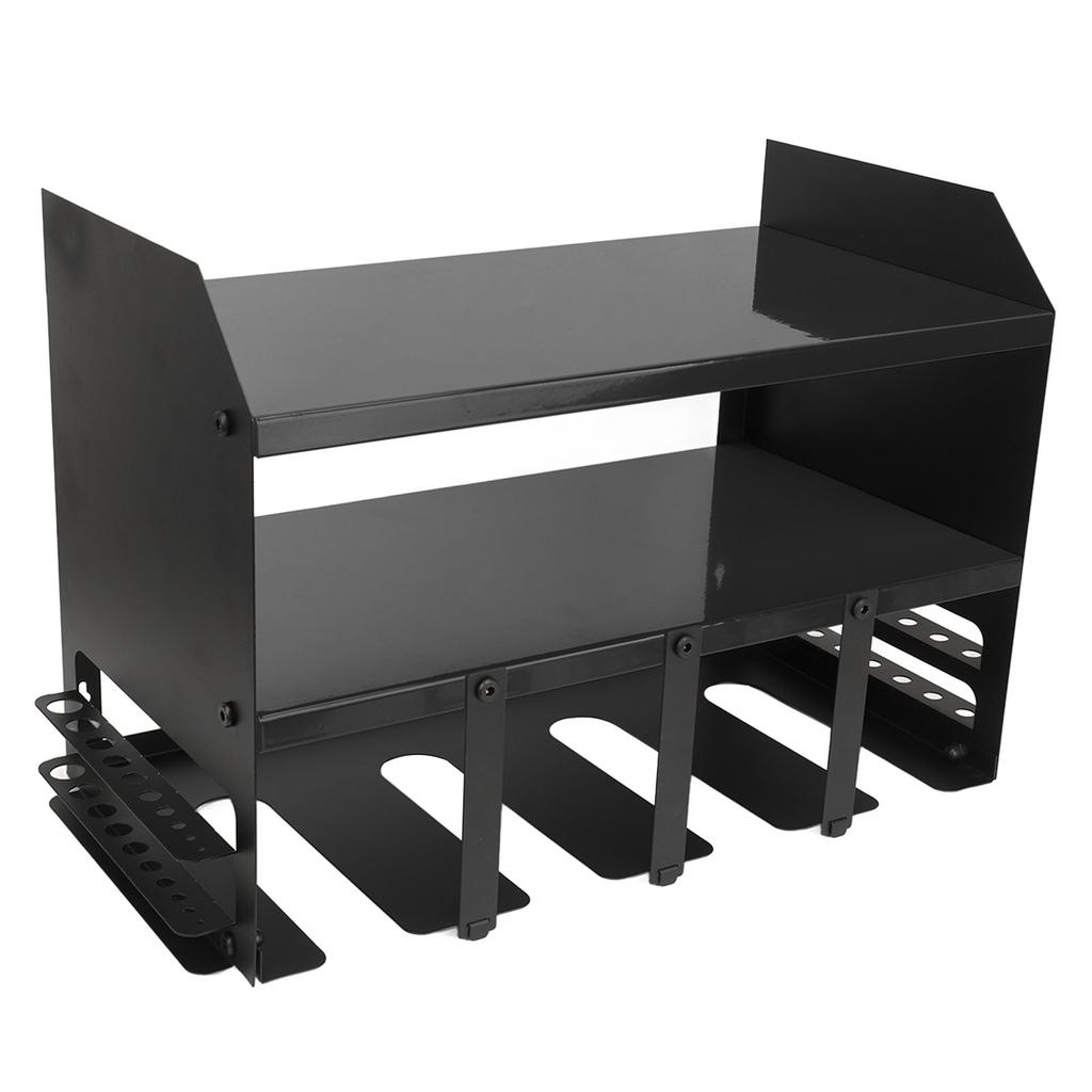 Power Tool Organizer 4 Slots Iron Structure Multifunctional Compact Drill Holder Wall Mount for Workshop Warehouse Black