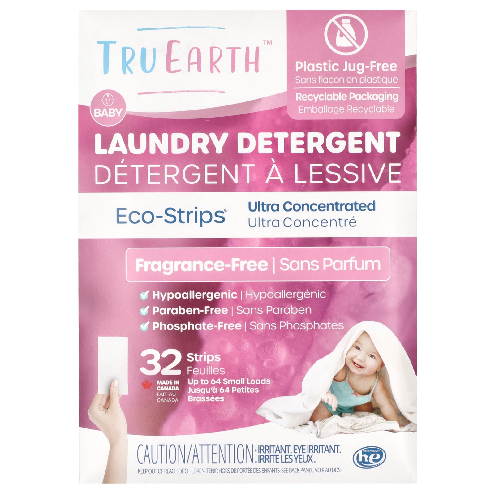 

Eco-Strips®, Laundry Detergent, Concentrated, Fragrance Free, Baby, 32 Strips