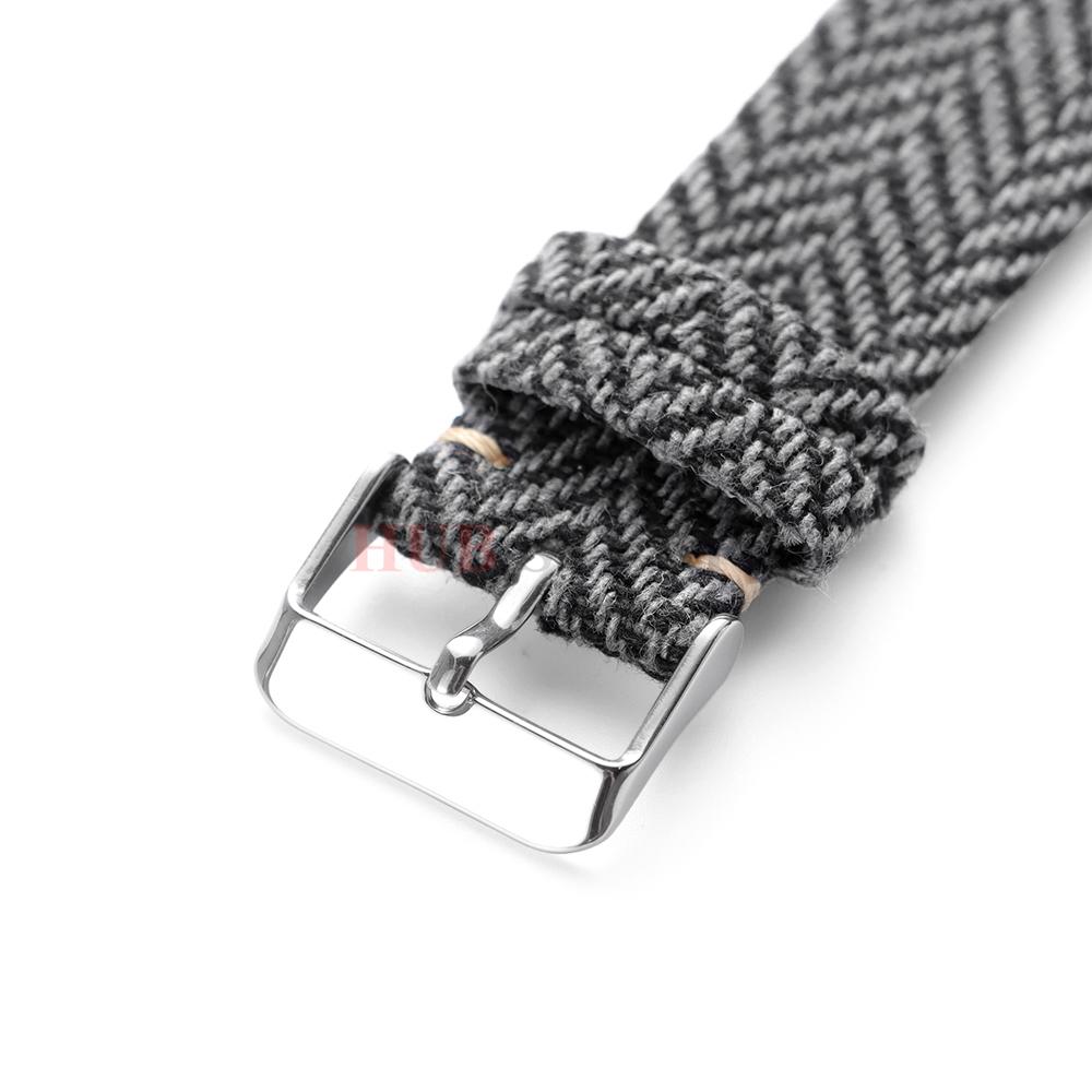 18mm 20mm 22mm Quick Release Weave Bracelet Vintage Genuine Leather Tweed Nylon Strap for Omega for Seiko Smartwatch Watch Band