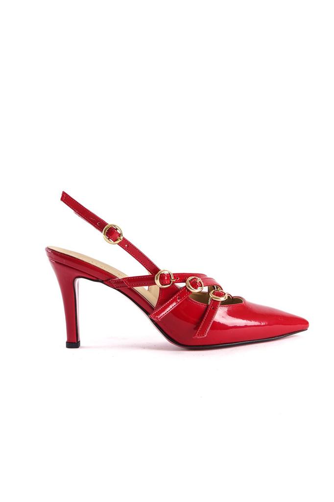 Women's Fashion Style Special Design Three-Stripe Buckled Low Heel Shoes