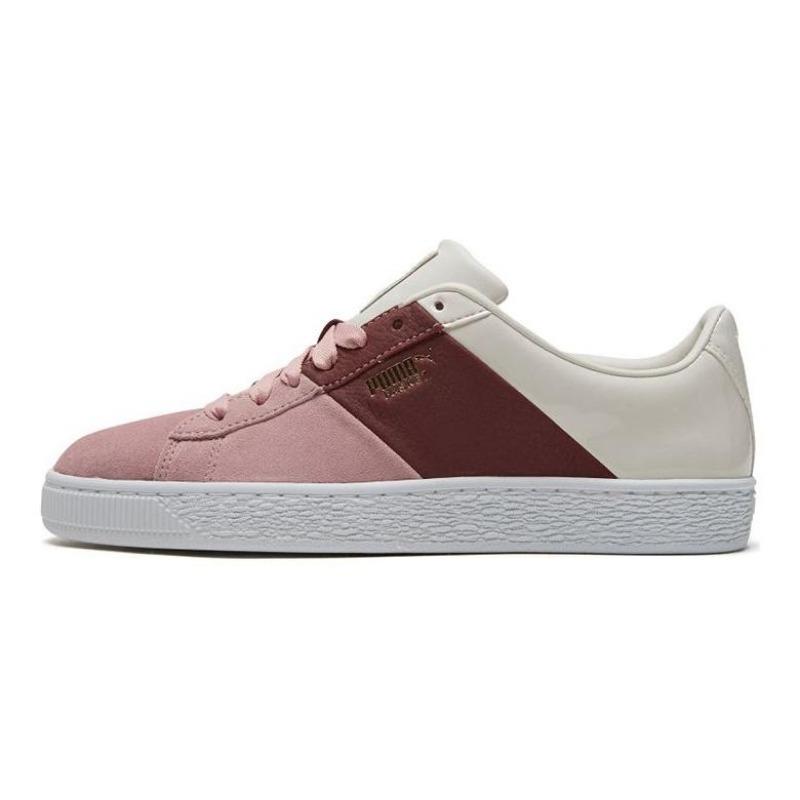 PUMA Basket Remix Women Low Top Skate Shoes Leather Vintage Casual Brick Pink 369956-01 36