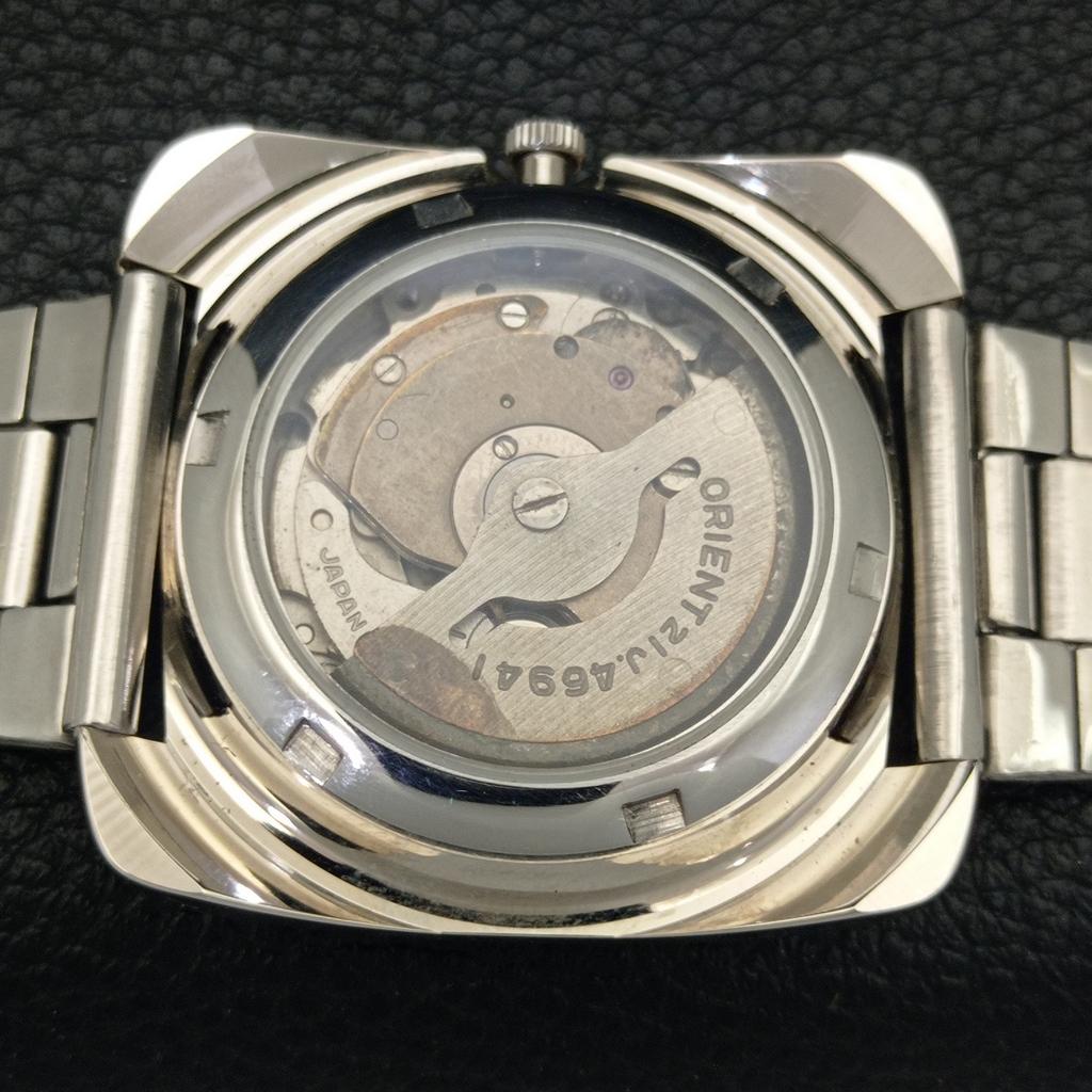 USED AUTOMATIC 46941 VINTAGE ORIENT JAPAN MENS BLUE COLOR DIAL WATCH A702232-5 R123-a702232