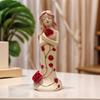 Hugging Rose Goddess Statue Resin Red Rose Girl Figurine Sculpture Home Office Desktop Bookshelf Decoration Ornament