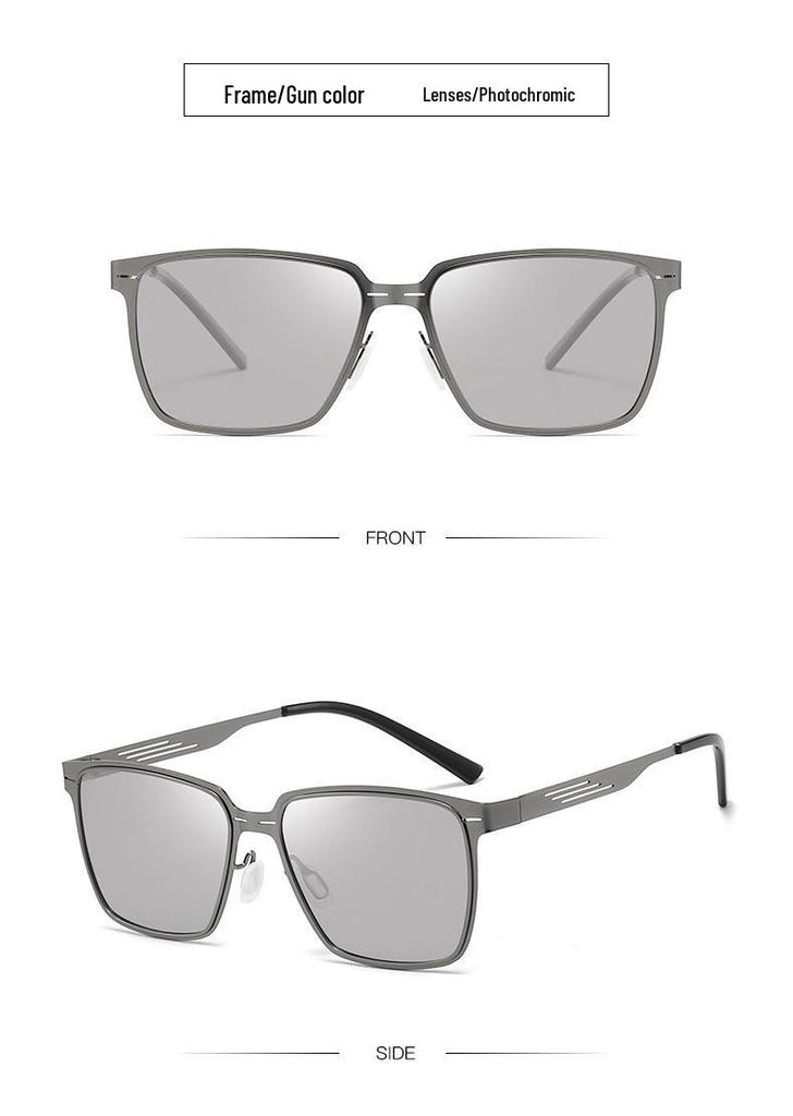 Men's Polarized Stainless Steel Square Sunglasses - Classic Retro Outdoor Driving, Fishing, and Cycling Glasses