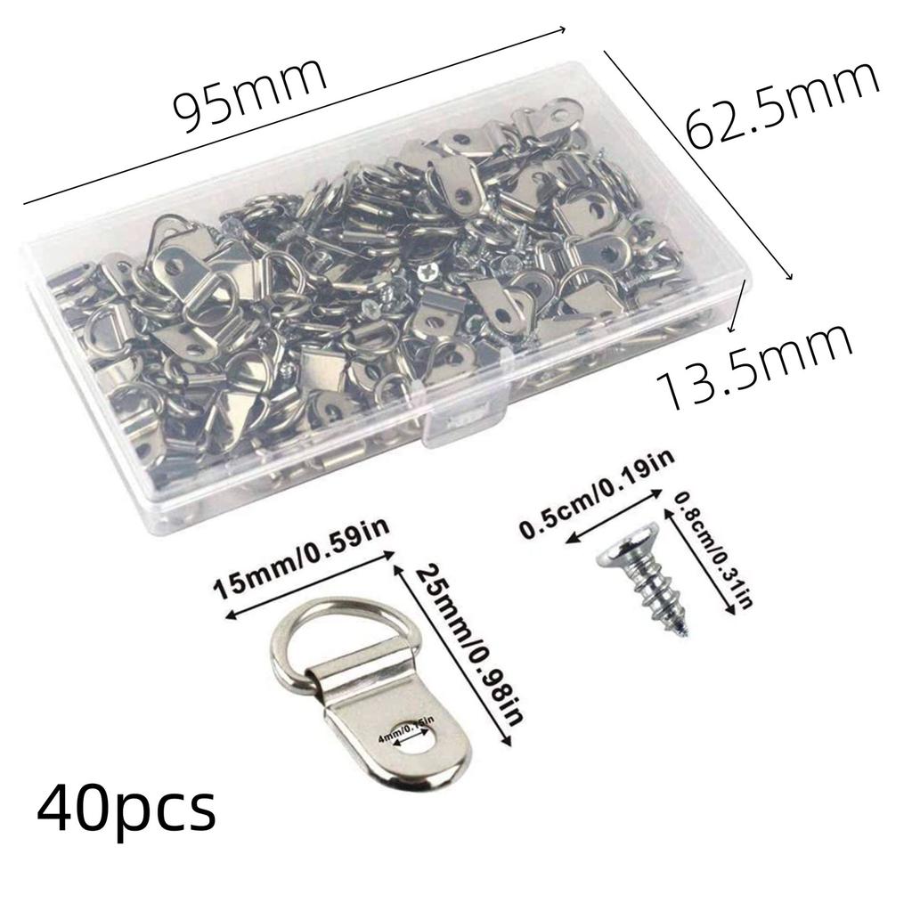 D-shaped Half Circle Ring Photo Frame Hanging Ring With Screw Hook