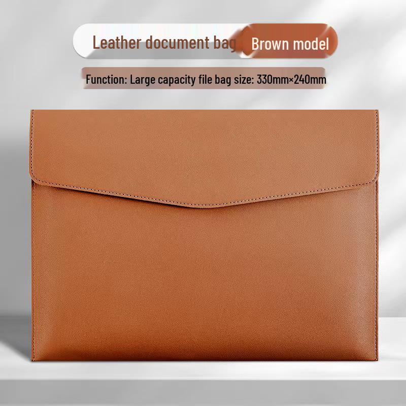 A4 Waterproof PU Leather Magnetic Document Bag with Logo Printing Option