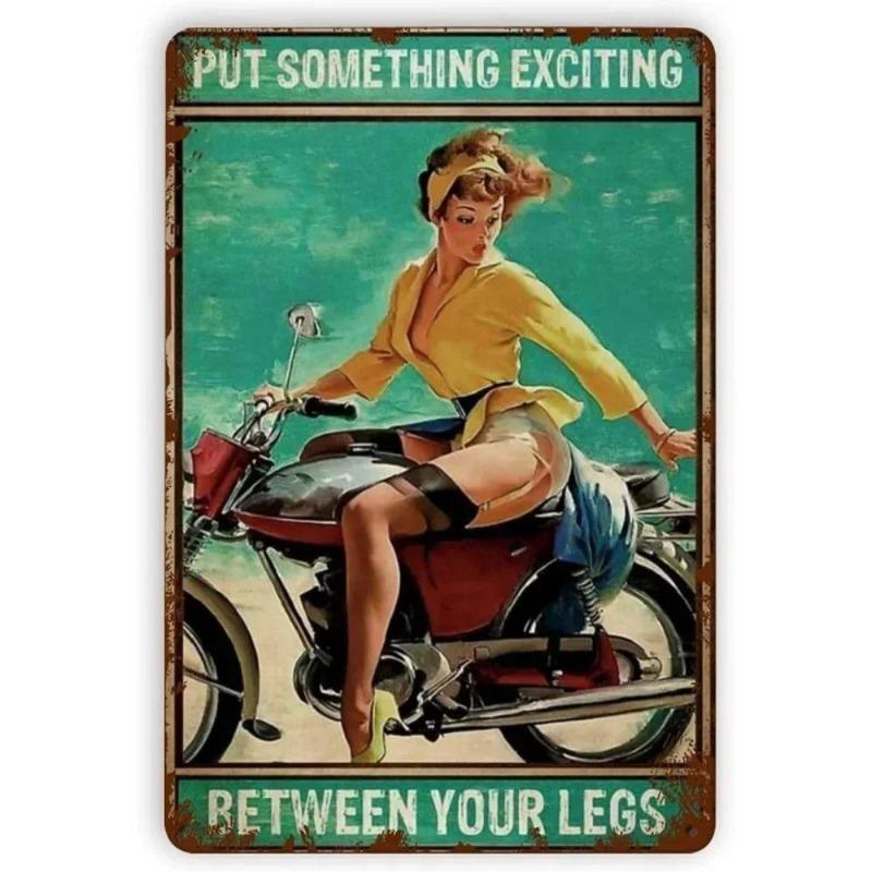 Pin-Up Girl Metal Sign, Vintage Wall Art Decor 30x20cm