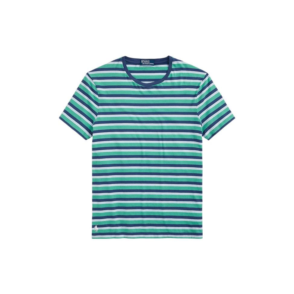 

Polo Ralph Lauren SS22 Полосатая футболка с коротким рукавом и круглым вырезом, приталенного кроя, мужская, топы, многоцветная, RL15476-320 M