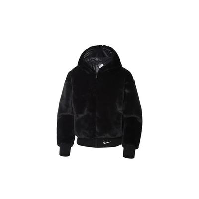 Faux Fur Jacket Sportswear Essentials Black White