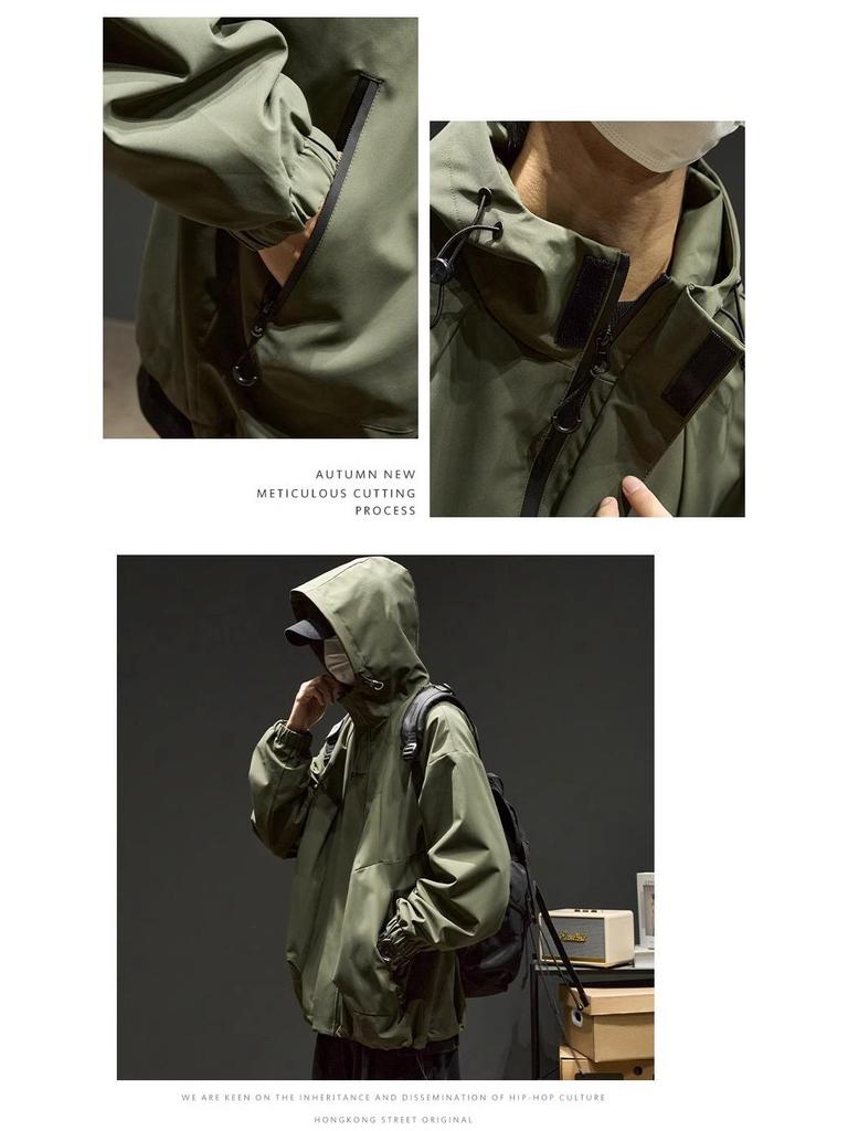 Men's Trendy Windbreaker Jacket - Spring & Autumn, Boys' Cotton Coat, Mountaineering Style