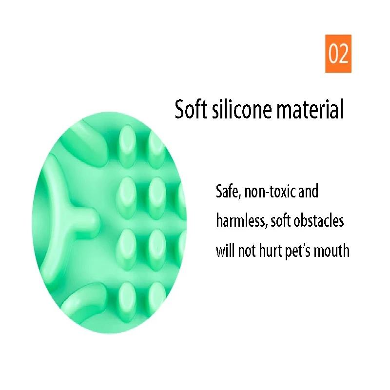 Evcil Hayvan Köpek Kabı Sağlıklı Yumuşak kauçuk Yavaş Gıda Besleyici Kaymaz Yutma Önleyici Boğaz Seyahat Kabı Kedi Köpek Maması Besleme Yavaş Besleyici