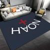 Noah NOAH Lettering Red Cross on Navy Accent Carpet, Navy Red Cross Serif Style Design, Home Decor, Cozy Floor Decor, All Seasons Gift