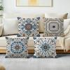 Retro Tile - Inspired Floral Pillow CoversLiving Room Sofa Cushion Cover, Soft and Comfortable, Bedroom Room Decoration