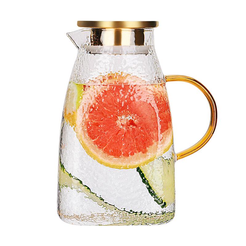 Genas Hammered Borosilicate Glass Water Pitcher