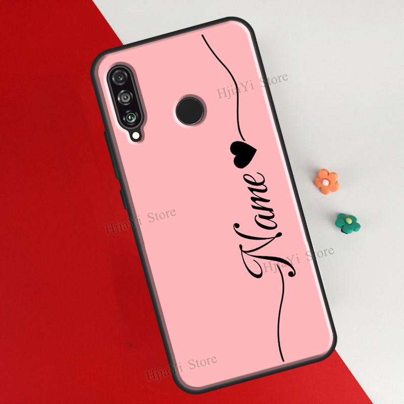 

Чехол с персонализированными инициалами имени для Huawei P30 P20 P40 Lite Pro P Smart 2019 Y6 Y7 Nova 5T Honor 50 10 Lite 8X 9X 10i Huawei P20 Pro