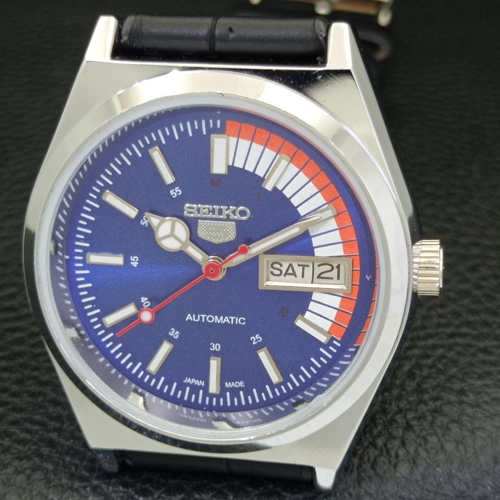 REFURBISHED SEIKO 5 AUTOMATIC 6309A VINTAGE JAPAN MENS BLUE DIAL WATCH A440889-4