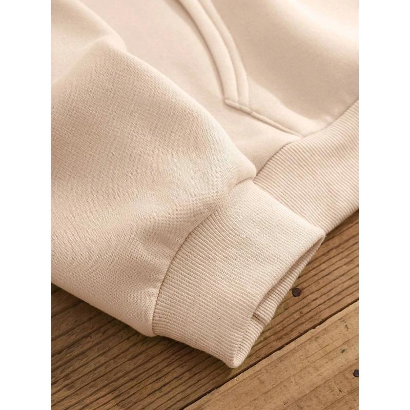 Letter Graphic Sweatshirt Men Women Loose Fleece Hoodie Pullover Hoodies Crewneck Pocket Clothes Couple Hoodies & Sweatshirts Unisex