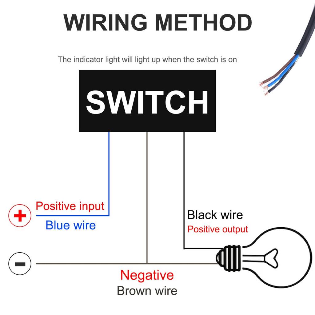 DAOKAI ATV Light Switch, Handlebar Dual Control Kill Switch Red