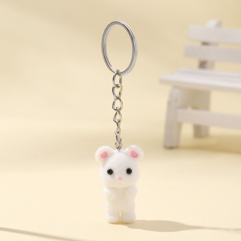 Fashion Plush Resin Mouse Keychain Creative Backpack Pendant Bag Accessories