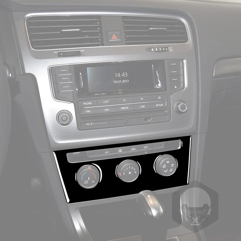For Volkswagen Golf 7 GTI Mk7 2013 2014 2015 2016 2017 Dashboard AC Control Panel Piano Black Sticker Car Interior Accessorie