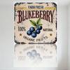 Vintage Farm Fresh Blueberry Metal Tin Sign 100% Natural Organic Fruits Decorative Sign for Home Cafe Bar Wall Decoration (Doubl