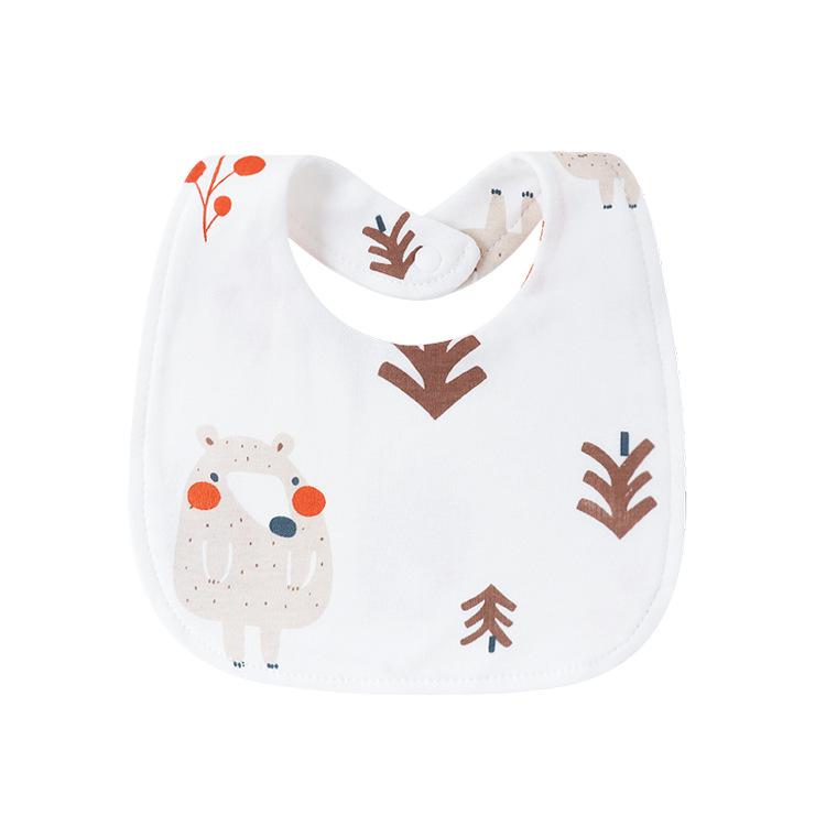 Newborn Baby Bibs Pure Cotton Double Layer Drool Bibs High Absorbency Burp Cloths For Infants Toddlers Soft Skin Friendly
