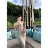 Clavicle One-word Shoulder Super Fairy Mesh Tube Top Dress Slim and Thin Sexy Hot Girl Off-the-shoulder Female Summer Long