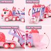 JQLM 5 IN 1 Unicorn Toy Girl Cars, Carrier Truck Toys for Girls Toddlers with Sound&Light, Birthday Christmas Toys Gifts for 2 3 4+ Year Old Baby