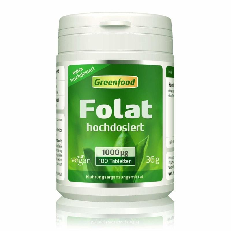 

Greenfood Folic Acid 1000 ug, 180 Tablets (Vegan)