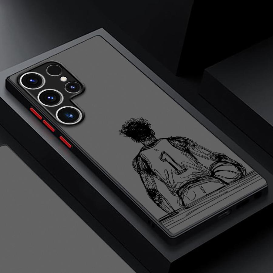 Cartoon Basketball Star Sports Case for Samsung Galaxy S23 Ultra S20 S24 S25 S21 FE S10 S21 5G S9 Plus S22 Plus Black Edge Shell