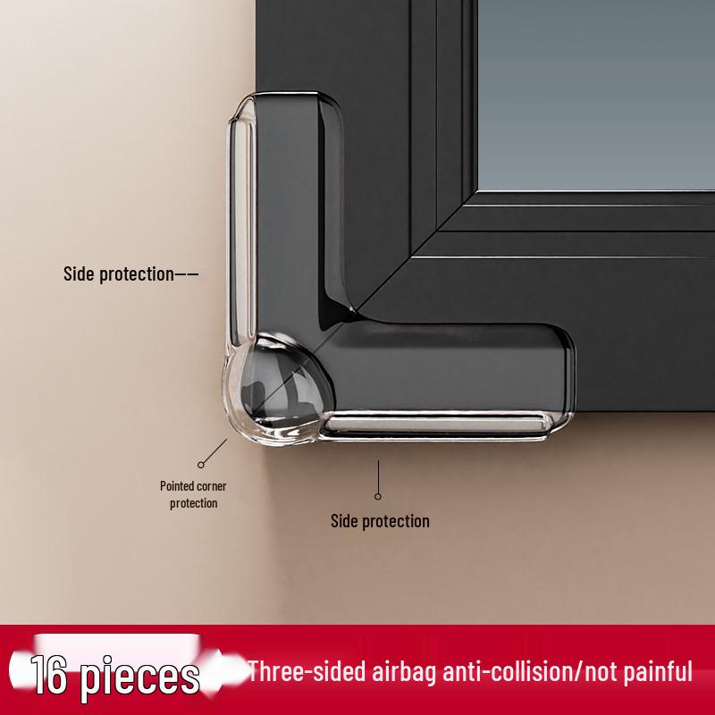 Aluminum Window Anti-Collision Corner Protector - Silicone Safety Sleeve for Inward Opening Windows