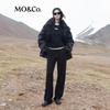 MO&Co. Women's Basic Cotton Blend Round Neck Long Sleeve T-Shirt