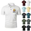 Men's Summer Polo Shirt Short Sleeve Casual Ice Silk Fabric Breathable Lightweight Printed Design Comfortable Fit