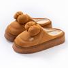 Bow cartoon cotton slippers autumn and winter indoor home thick sole velvet warm and comfortable couple shoes