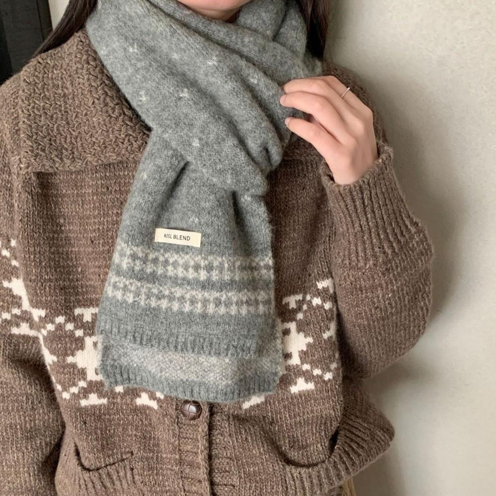 160×22cm Ladies Wool Scarf Korean Style Winter Scarf Versatile Knitted Scarf