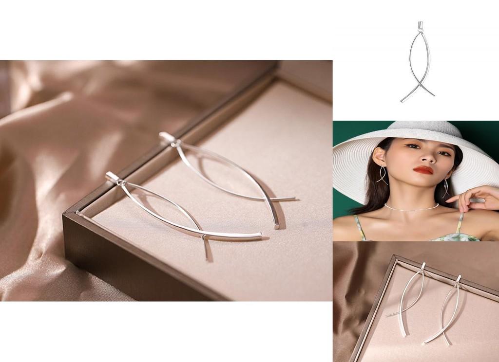 Stylish Crossed Line Earrings Japanese Ol Style Sweet And Charming Personalized