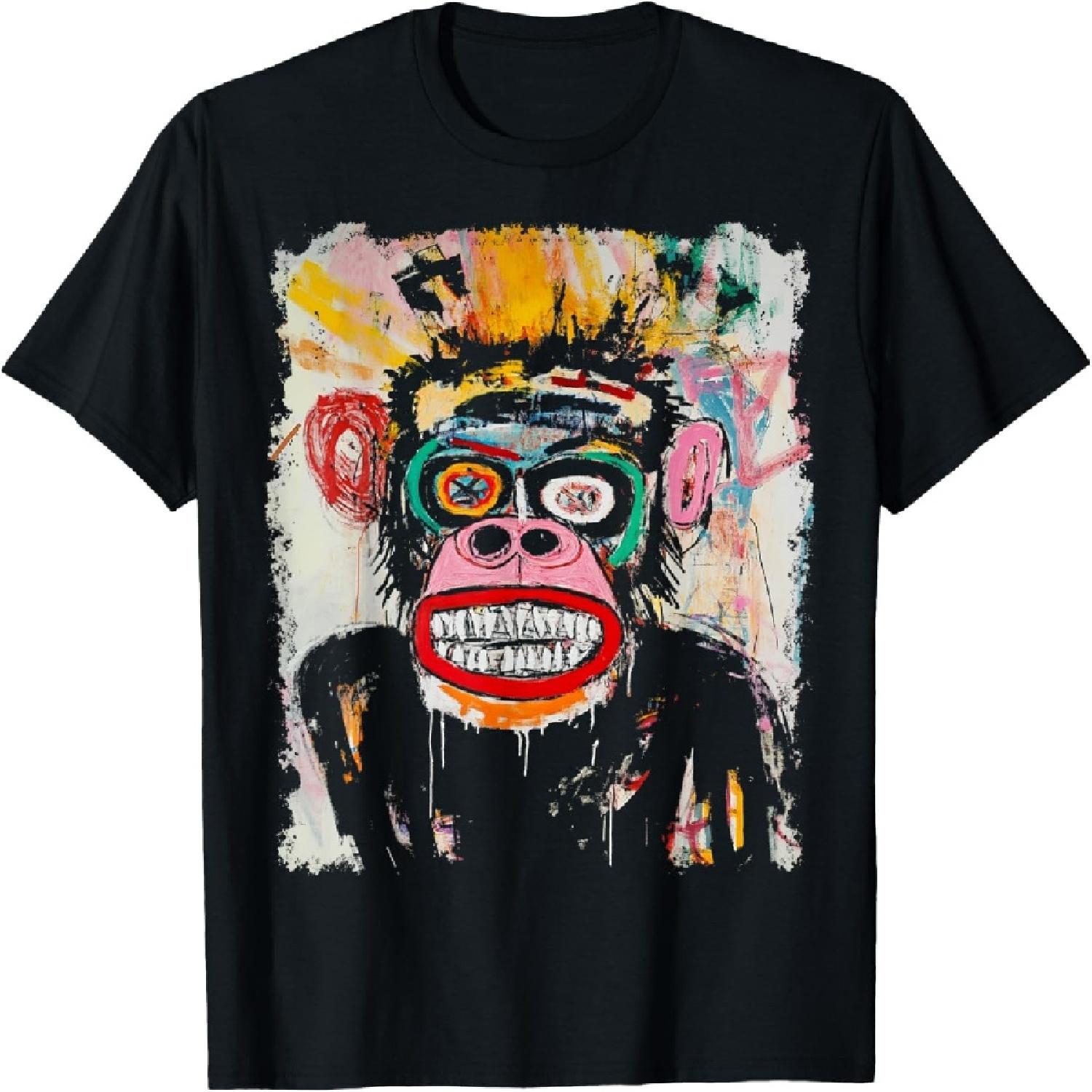 Мужская футболка с граффити, дизайн в стиле поп-арт с обезьяной S