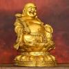 Copper Maitreya Big Belly Laughing Buddha Attracting Wealth Household Offerings Statue