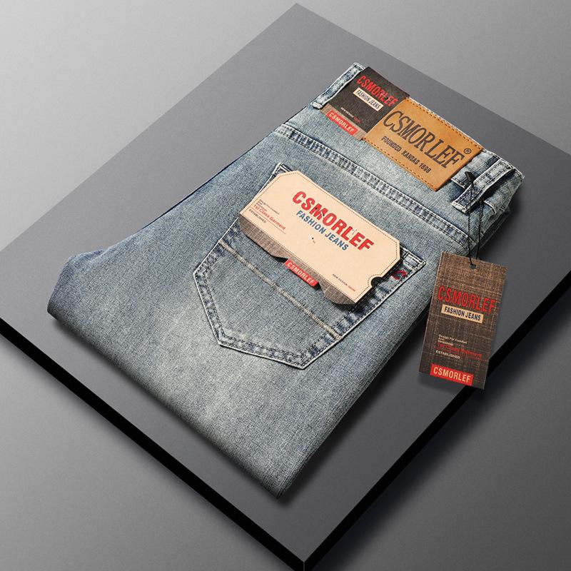 CSMOR LEE Herren Retro Slim Straight Elastische Jeans - Frühling & Herbst Kollektion