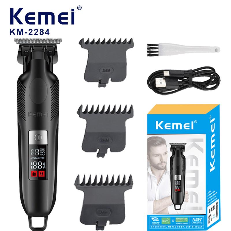 KEMEI KM-2284 Аккумуляторные триммеры для волос Порошковая металлургия Режущая головка Беспроводная электрическая машинка для стрижки волос KM-2299 Обновленная