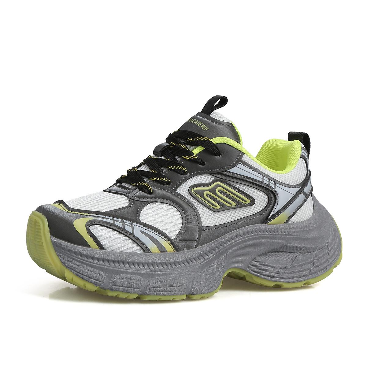 

Breathable dad shoes summer new mesh platform white shoes versatile casual women s shoes Korean version sports shoes 40 жёлтый