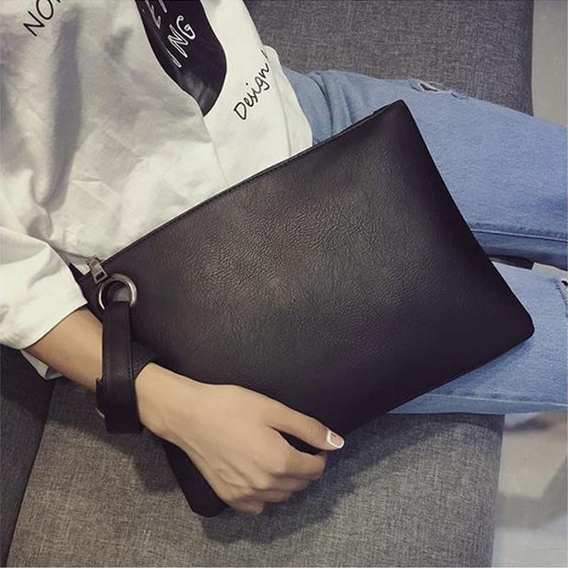 Vintage Day Clutch For Women Solid Color Pu Leather Handbags Female Phone Purse Fashion Wristlet Bags Premium Durable