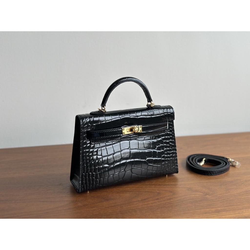 Kazilan 21cm Kelli Crocodile Pattern Handbag Bag Women's Fashion Versatile Mini Shoulder Messenger Women's Bag