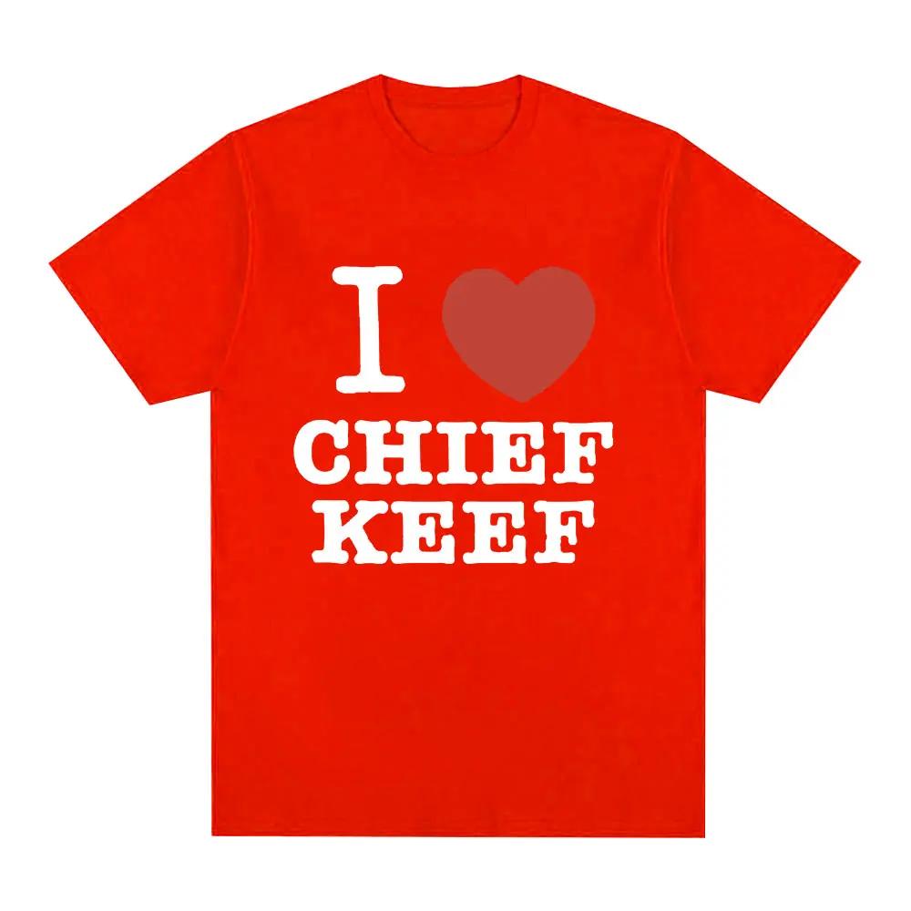 Camiseta I Love Chief Keef, pantalón corto informal a la moda para hombre, camiseta Vintage gótica de gran tamaño, camisetas de algodón, ropa informal estilo Hip Hop