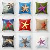 Seestern Polyester bedrucktes Muster quadratischer Kissenbezug für Zuhause Wohnzimmer Sofa Schlafzimmer Dekoration Kissenbezug 45x45cm
