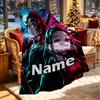 Custom Name Personalized Demon Slayer Print Blanket, Home Decor, Bedroom, Sofa, Camping, Couch, Gifts for Birthday Christmas