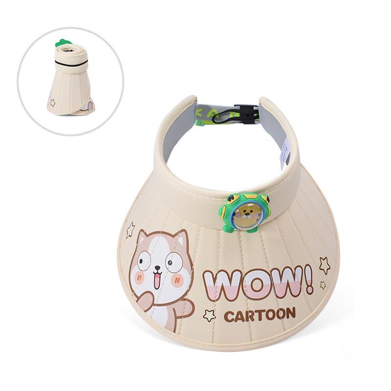 Cute Cartoon Children s Sun Hat With Large Brim For Summer Outdoor Protection Beige