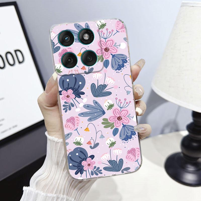 Phone Case For Moto Edge 60 Fusion Case Protect Cover For Motorola Moto Edge 60 Marble Butterfly Print Clear Soft Silicone Funda