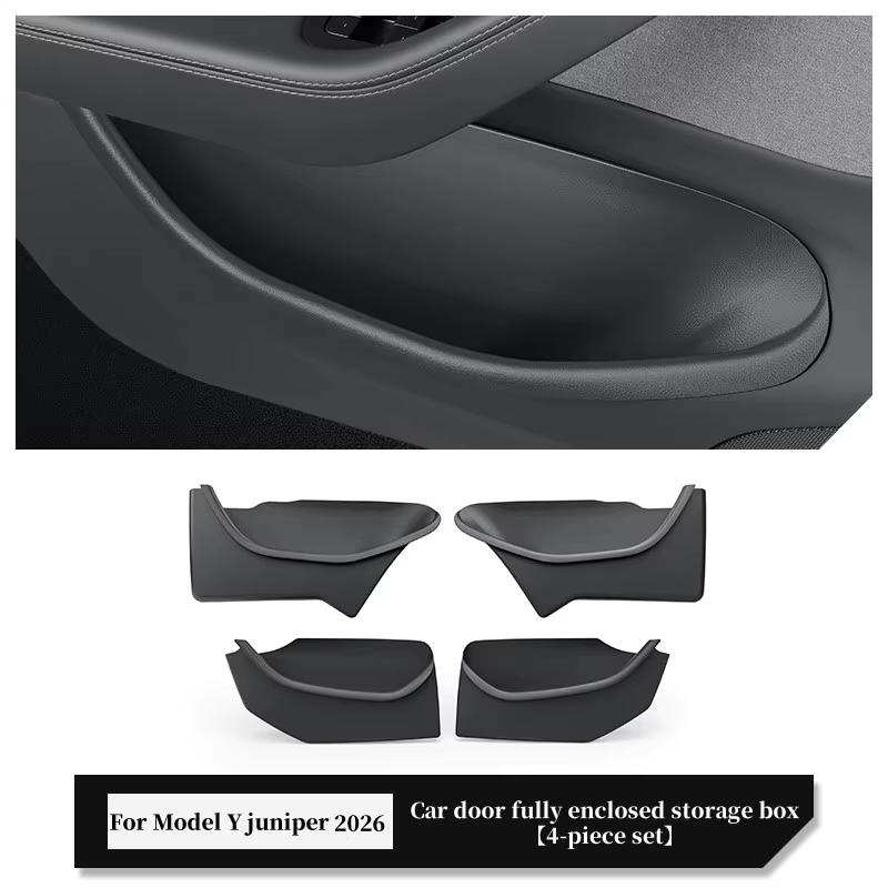 For Tesla Model Y Juniper  Car Door Side Storage Box Tpe All-Inclusive Front Rear Door Slot Tray Organizer Car Accessoriesu