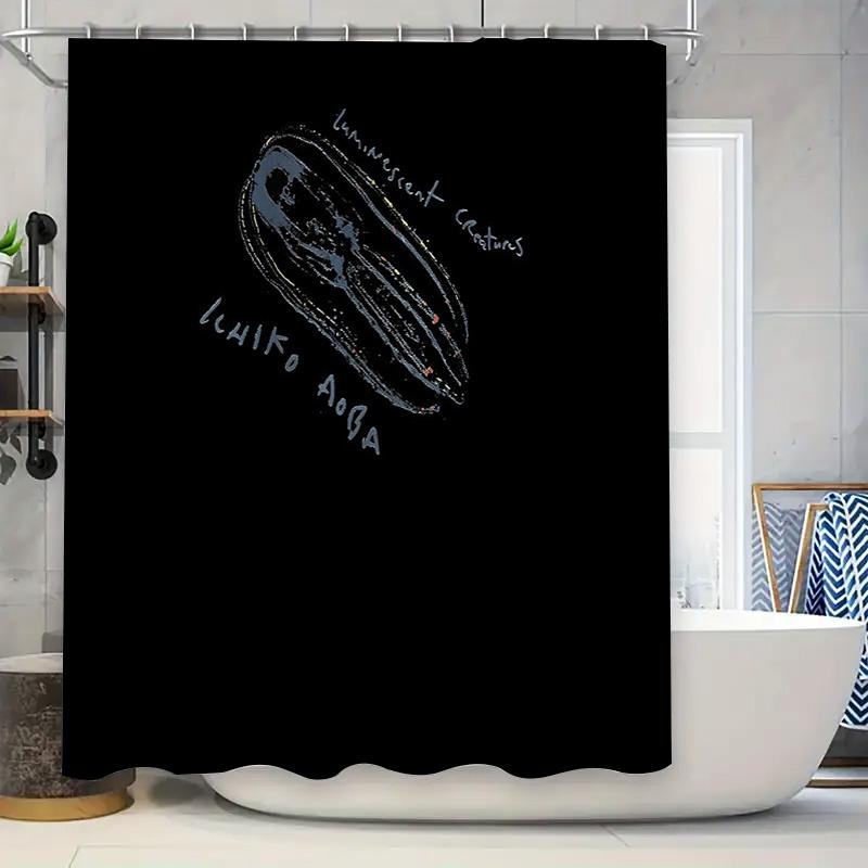 

Glow In The Dark Shower Curtainocean Wave Pattern Bathroom Decorsea Creature Backdropspooky Halloween Vibescoastal Homeunique Gi W60H190(CM)-1 Pcs